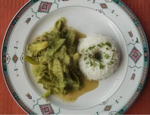 Curry verde con vegetales