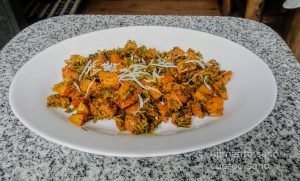 Camote asado con tamarindo y coco