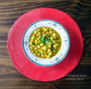 curry de garbanzos manzana y coco